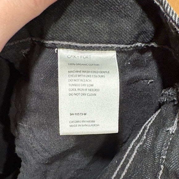 Oak & Fort Black Denim Women's Shorts Distressed Size 28 - Picture 5 of 5